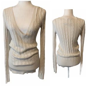 American eagle knit sweater with low plunge neck
